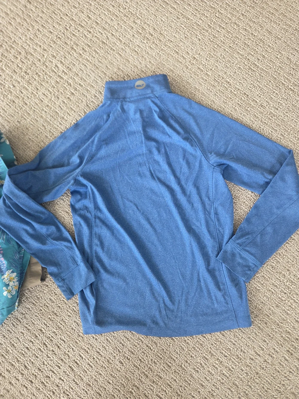 Vineyard Vines Blue Quarter-Zip Pullover for Kids - Teal Floral Shorts Included